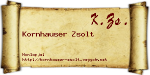 Kornhauser Zsolt névjegykártya
